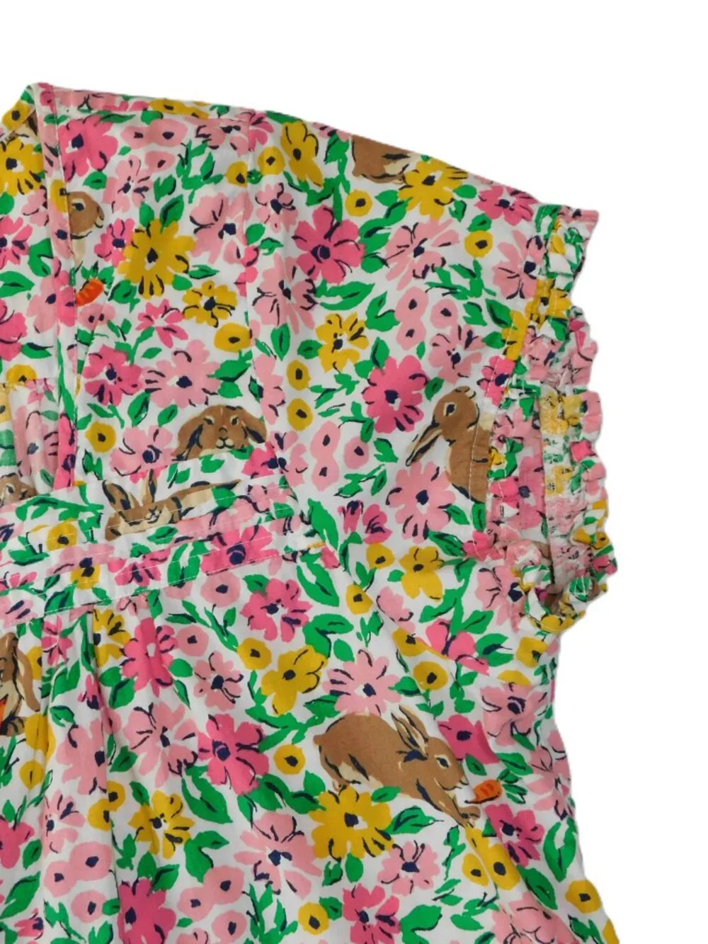 Printfresh Bunny Trail In Spring Meadow Short Sleeve Pajama Top | VGUC | Large